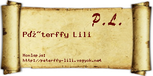 Péterffy Lili névjegykártya
