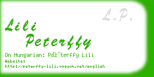 lili peterffy business card